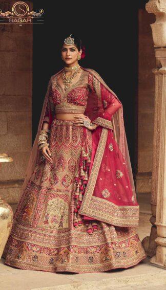 Rani Red Bridal Lehenga With Beautiful Embroidery