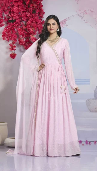 Baby pink gown set