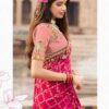 Designer Rani Pink & Peach Half-Half Embroidered Silk Saree with Blouse