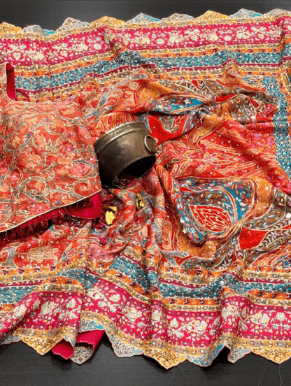 Multicolor Embroidered Designer Saree