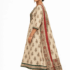 Beige Floral Cotton Kurta Dupatta Set
