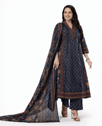 Indigo Printed Kurta Pant Dupatta Set