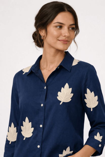 Leaf Printed Shirt Pant Co-ord Set