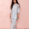Designer Blue Muslin Co-ord Set