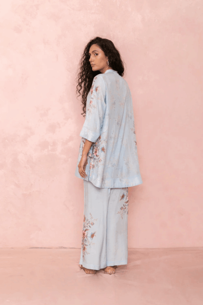 Designer Blue Muslin Co-ord Set