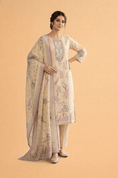 Pastel Bloom Printed Kurta Set with Dupatta