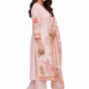 Peach Blossom Printed Cotton Kurta Set with Dupatta