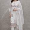 White Printed Kurta Palazzo Set